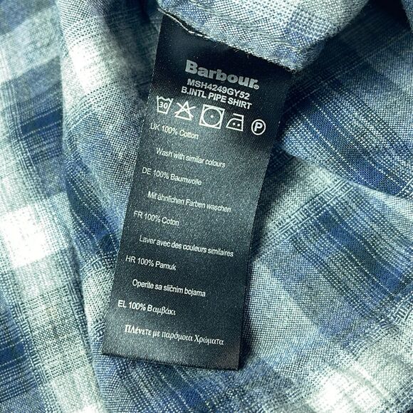 Barbour International Steve McQueen Shirt Mens Small Plaid Slim Fit - Picture 9 of 11